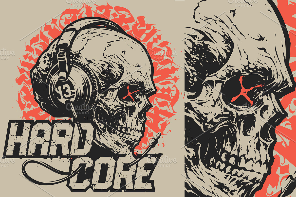 Skulls in Headphones, a Technology Illustration by daver2002ua (Photo 2 of 5)