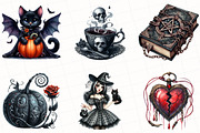 Gothic Halloween Clipart, an Illustration by OK Design (Thumbnail 4 of 5)