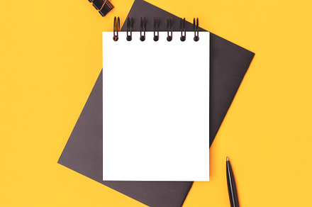 Workspace with empty notepad, a Business Photo by rorygez fresh