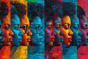 Colorful Artwork Celebrating African-American Women for Black History Month, a Photo by AS photostudio