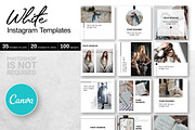 White CANVA Instagram Templates Set, a Social Media Template by Kopetu