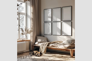 Mock-up Frame in Modern Beige Home, an Architecture Photo by GFXCity