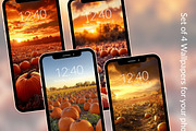 Pumpkin & Fall Flowers Phone BG, a Graphic by Kalindiprints (Thumbnail 1 of 7)