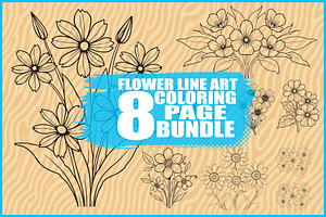 Flower Outline Art Printable Pack, an Illustration by BIPLOB EXPERT