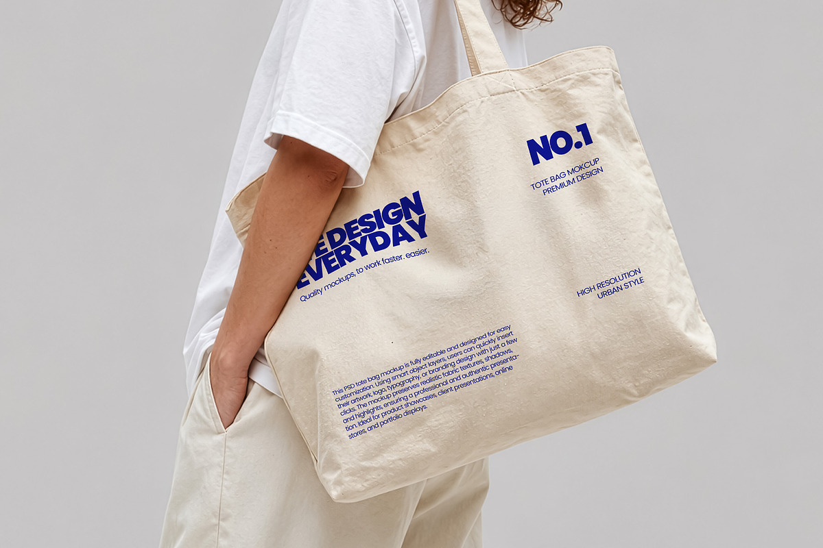 Tote Bag Mockup, a Packaging Mockup by We Design Everyday (Photo 4 of 6)