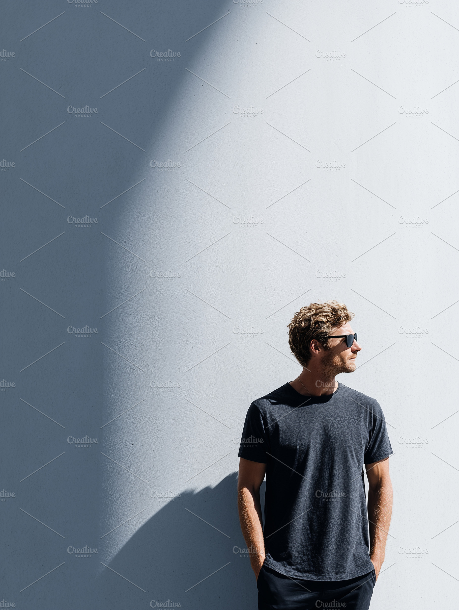 Minimalist portrait of a stylish man, a Person Photo by MistyDay