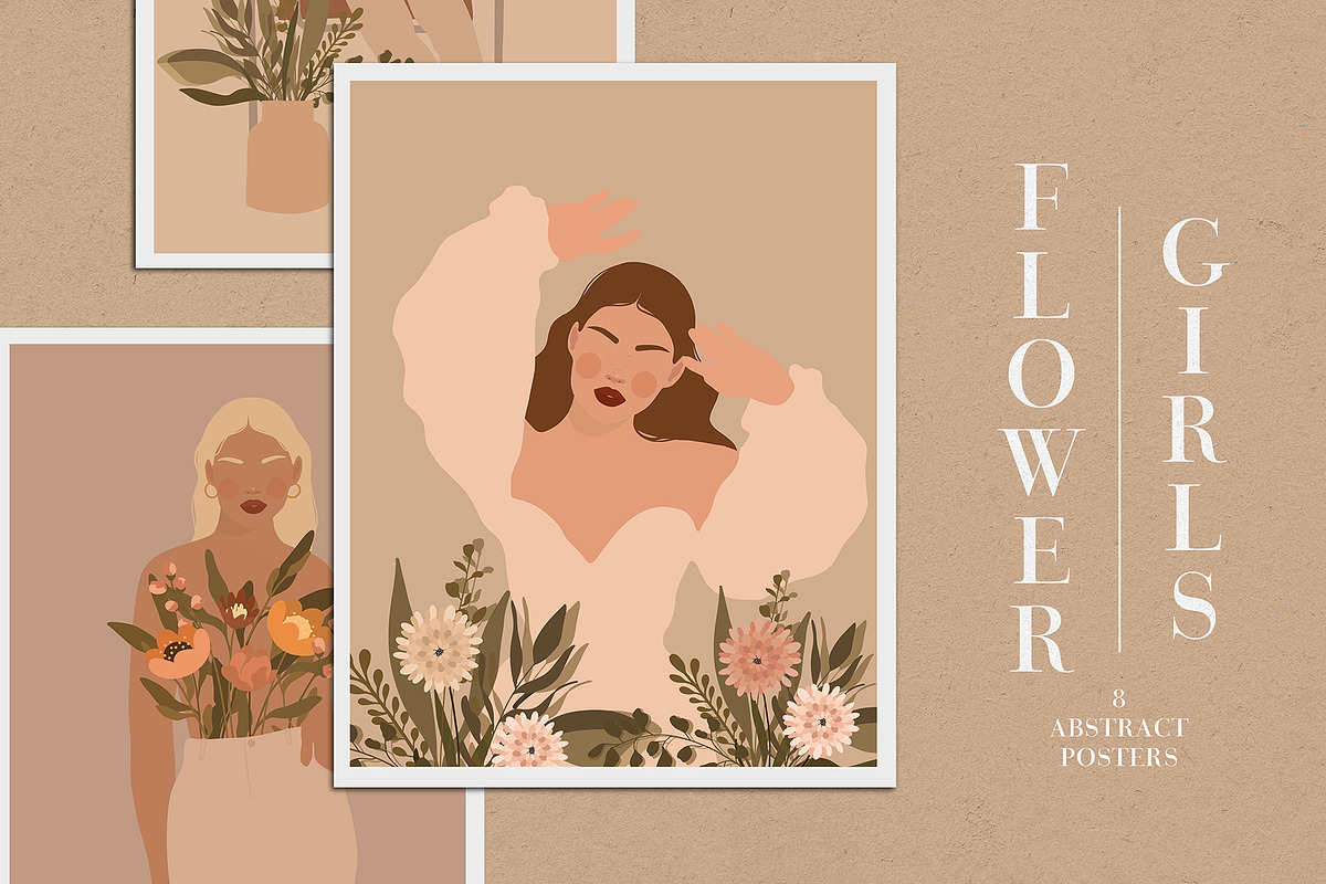 Flower Girls Abstract Posters, a Decorative Illustration by Miracles Everywhere (Photo 1 of 5)