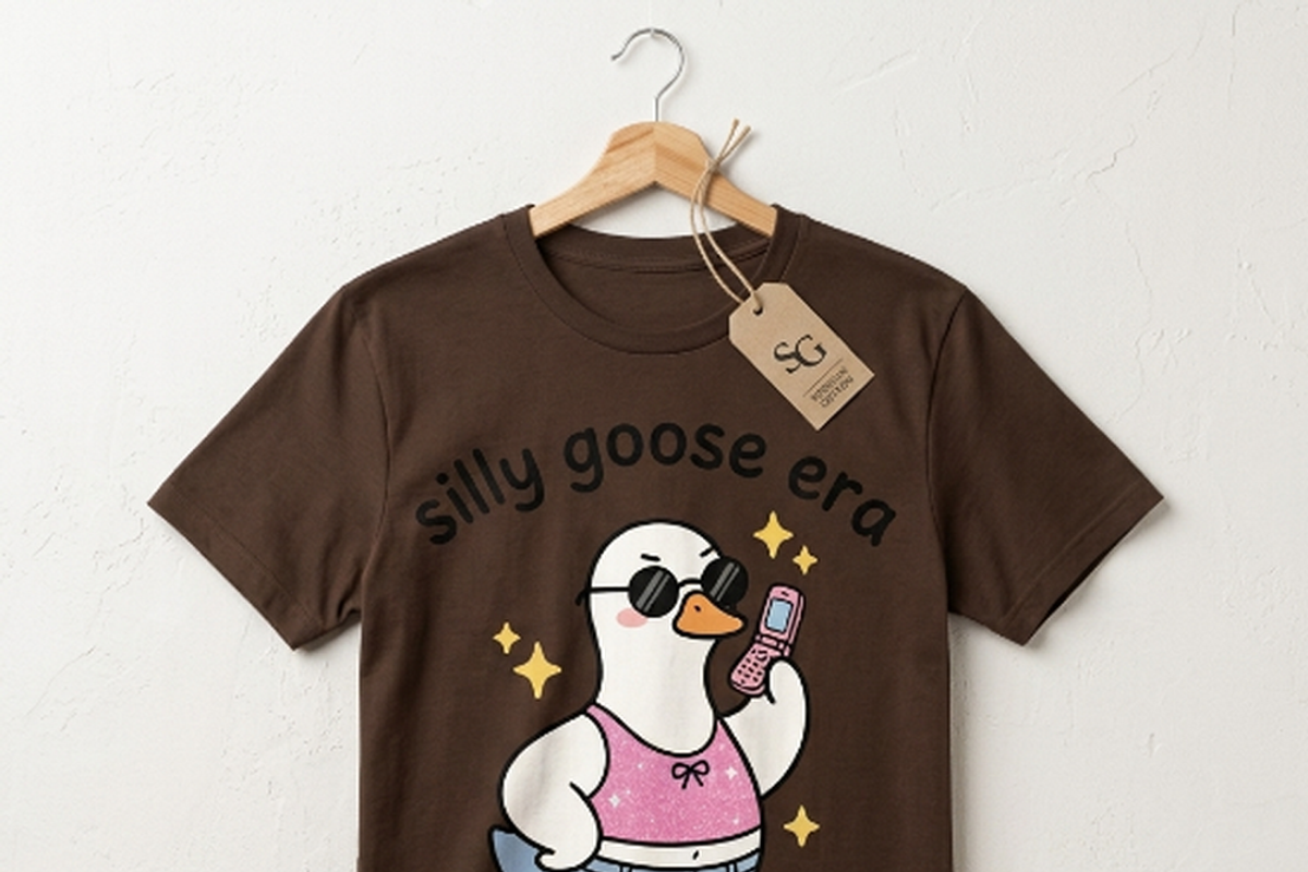 Silly Goose Era Y2K T-Shirt PNG, a Shirt Mockup by Vector Stall (Photo 7 of 15)