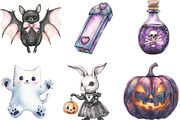 Pastel Goth Halloween Clipart, an Illustration by CraftArtStudio (Thumbnail 3 of 6)