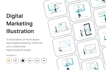 Digital Marketing Illustration Pack