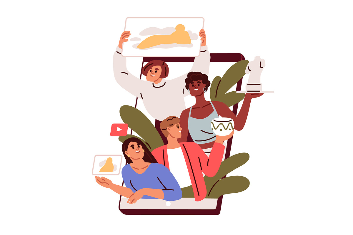 People using online services set, a Person Illustration by Good Studio