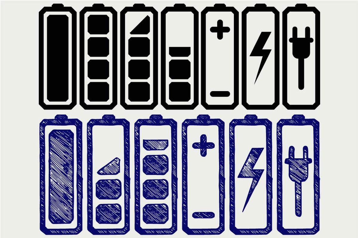 Battery charge SVG, an Outline Icon by LineworkStock
