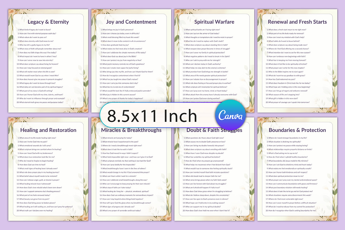 500 Prayer Journal Prompts, a Stationery Template by Designmela01 (Photo 4 of 4)