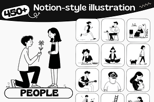 450 Notion Style People Illustration, a Person Illustration by DaisyStudio