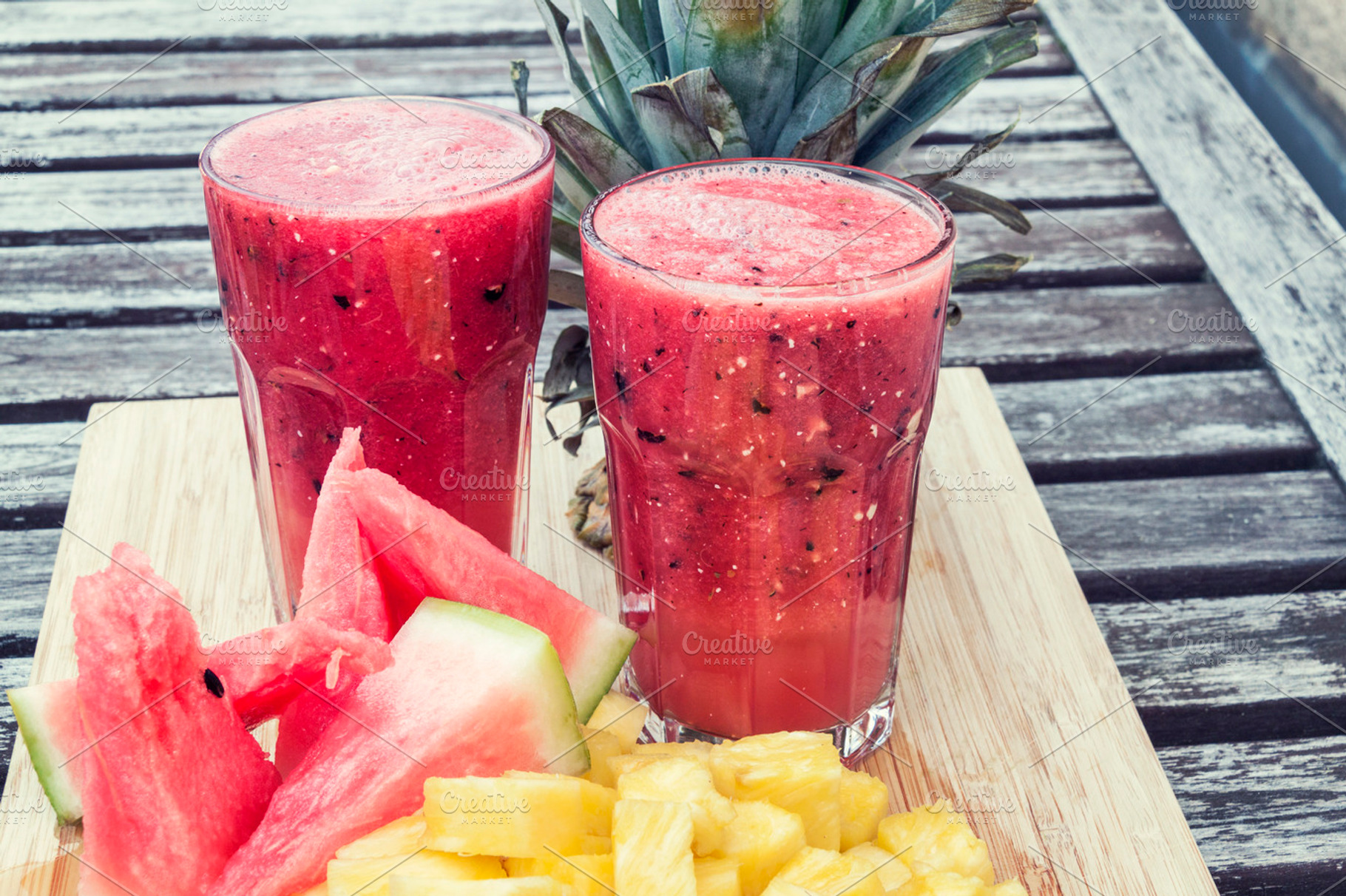 Smoothie of watermelon and pineapple stock photo containing smoothie and fruit, a Food & Drink Photo by Marian Kadlec