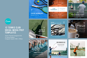 Tennis Social Media Design Templates