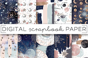 Navy Moon & Stars Digital Papers, a Pattern Graphic by TWG Designs (Thumbnail 1 of 3)