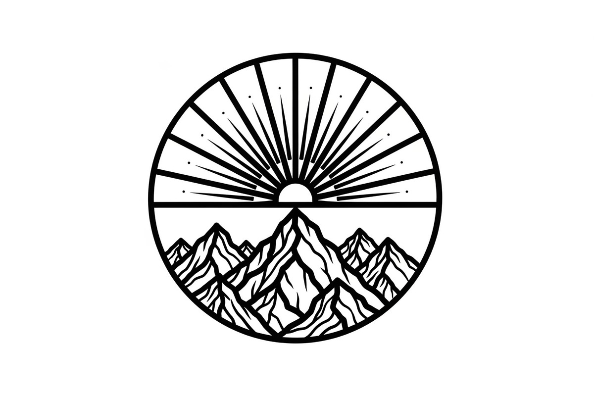 Mountain Sun Circle Design Bundle, an Illustration by Creativeshirt (Photo 12 of 31)