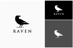 Raven Crow Corvus Silhouette Logo, a Branding & Logo Template by ika trisiana