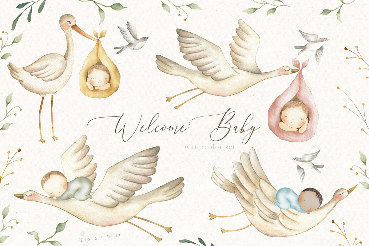 Welcome Baby, an Illustration by Flora+Bear (Photo 1 of 7)