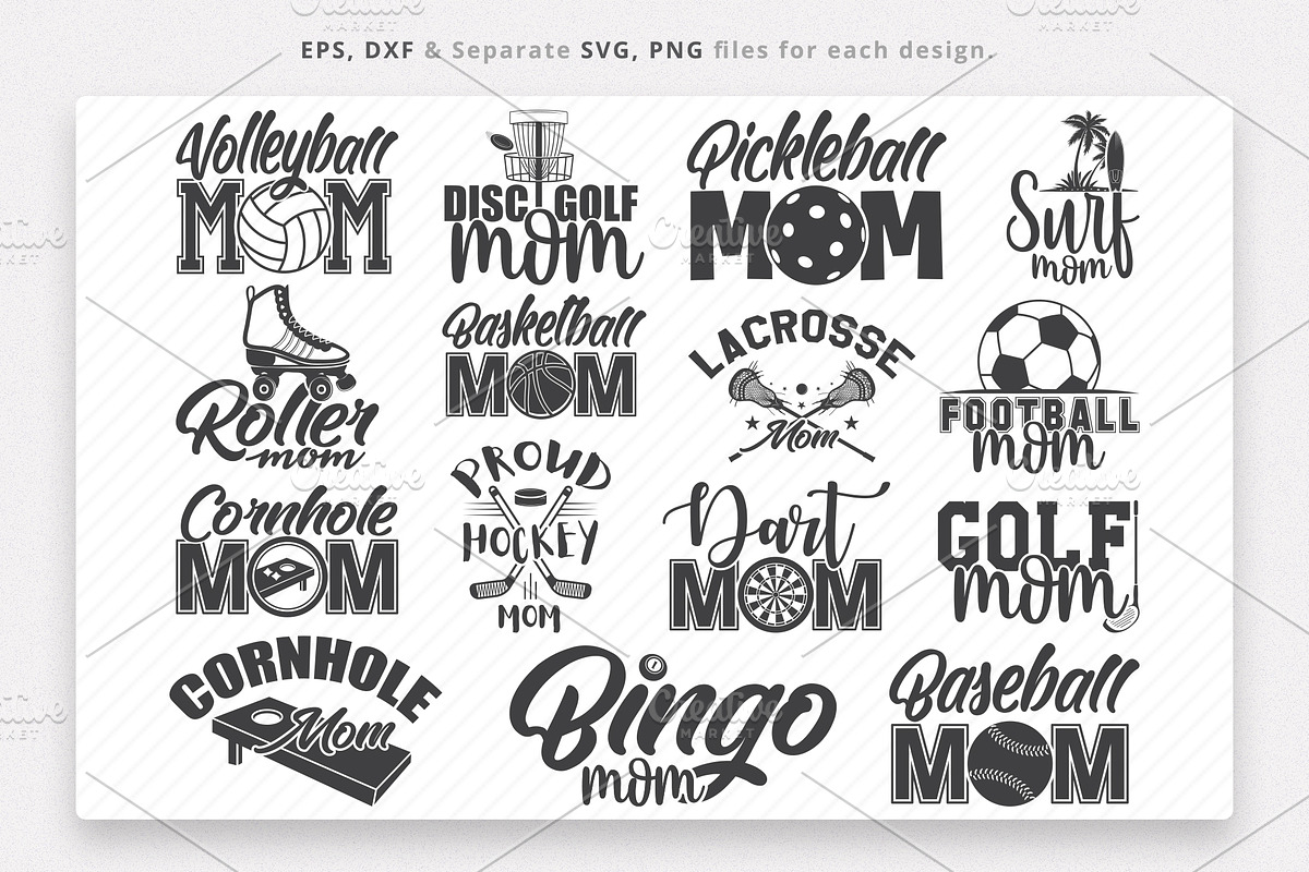 Mom Sports Bundle, Sports mom SVG, a Graphic by Dahuk Design