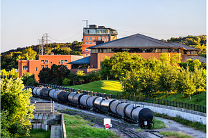 Stationary freight train tank cars, a Transportation Photo by Leonid Andronov