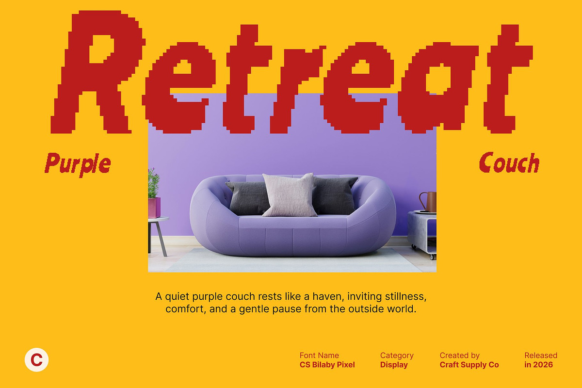 CS Bilaby Pixel, a Sans Serif Font by Craft Supply Co. (Photo 3 of 8)