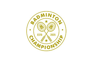 Badminton Sport Emblem Badge Logo, a Branding & Logo Template by Buqancreative