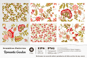 Romantic Garden 12 Seamless Patterns