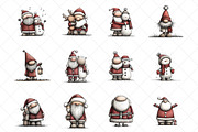 Cute Santa Claus Christmas Clipart, an Illustration by SinaCreation (Thumbnail 2 of 7)