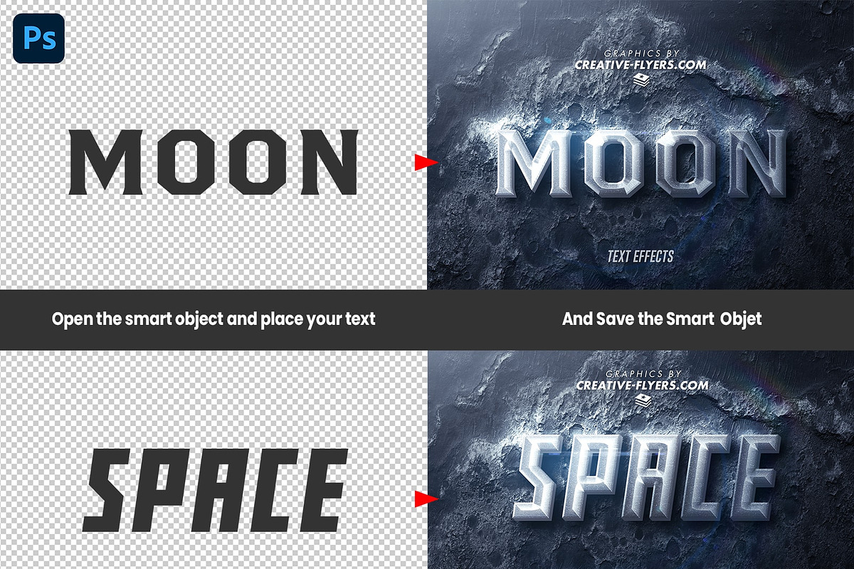 Photoshop Text Effects (Moonscape), a Brushes & More by Rome B Creation (Photo 2 of 2)