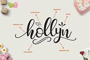 Hollyn + Extras, a Script Font by vanroem (Thumbnail 4 of 11)