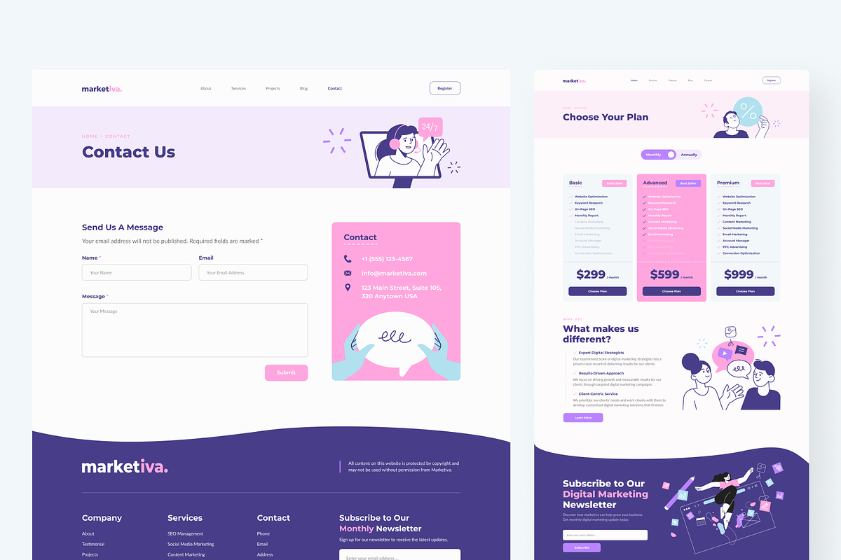 Marketiva Digital Agency Framer, an UI Kit Template by peterdraw (Photo 8 of 9)