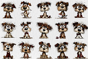 whimsical Frazzled Dog Clipart, an Animal Illustration by Rose Art (Thumbnail 3 of 7)