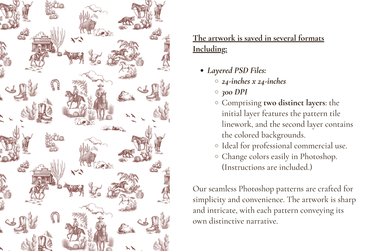 Rustic Ranch Toile de Jouy Pattern, a Background Graphic by Hughes Studio (Photo 5 of 8)