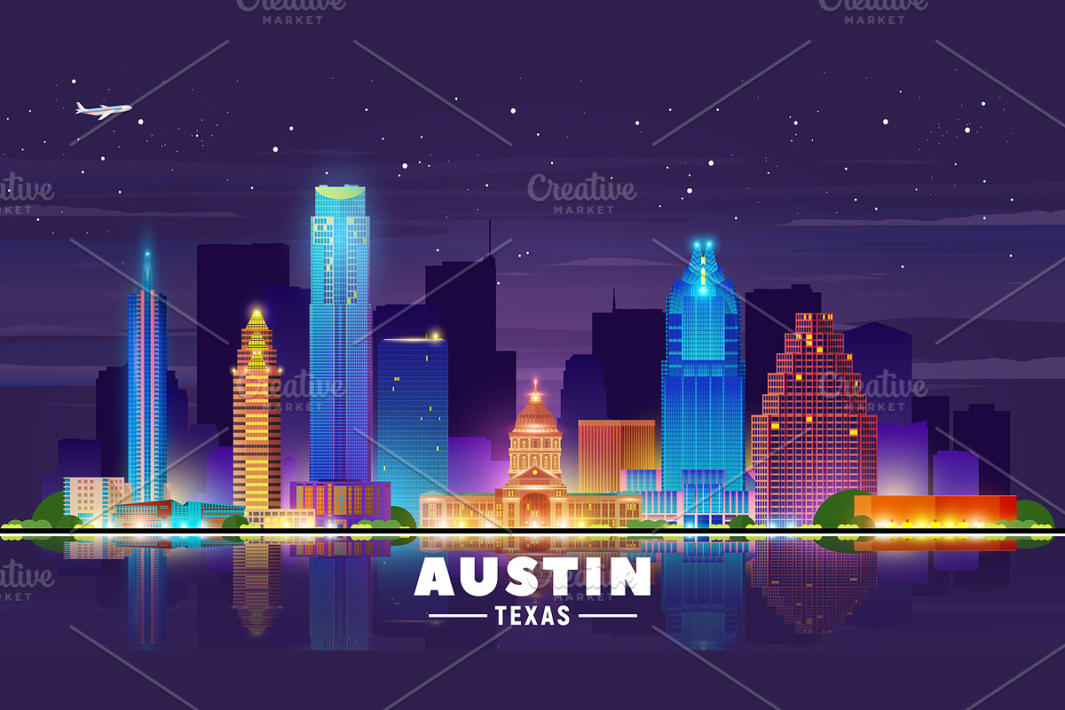 Austin Texas skyline illustration, an Illustration by Sky and glass (Photo 4 of 6)