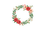 Romantic Rose Wreath Clipart Set, an Object Graphic by Designs_River (Thumbnail 6 of 13)