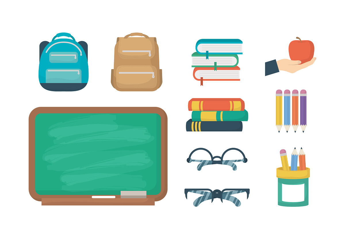 School Essentials Icons Set