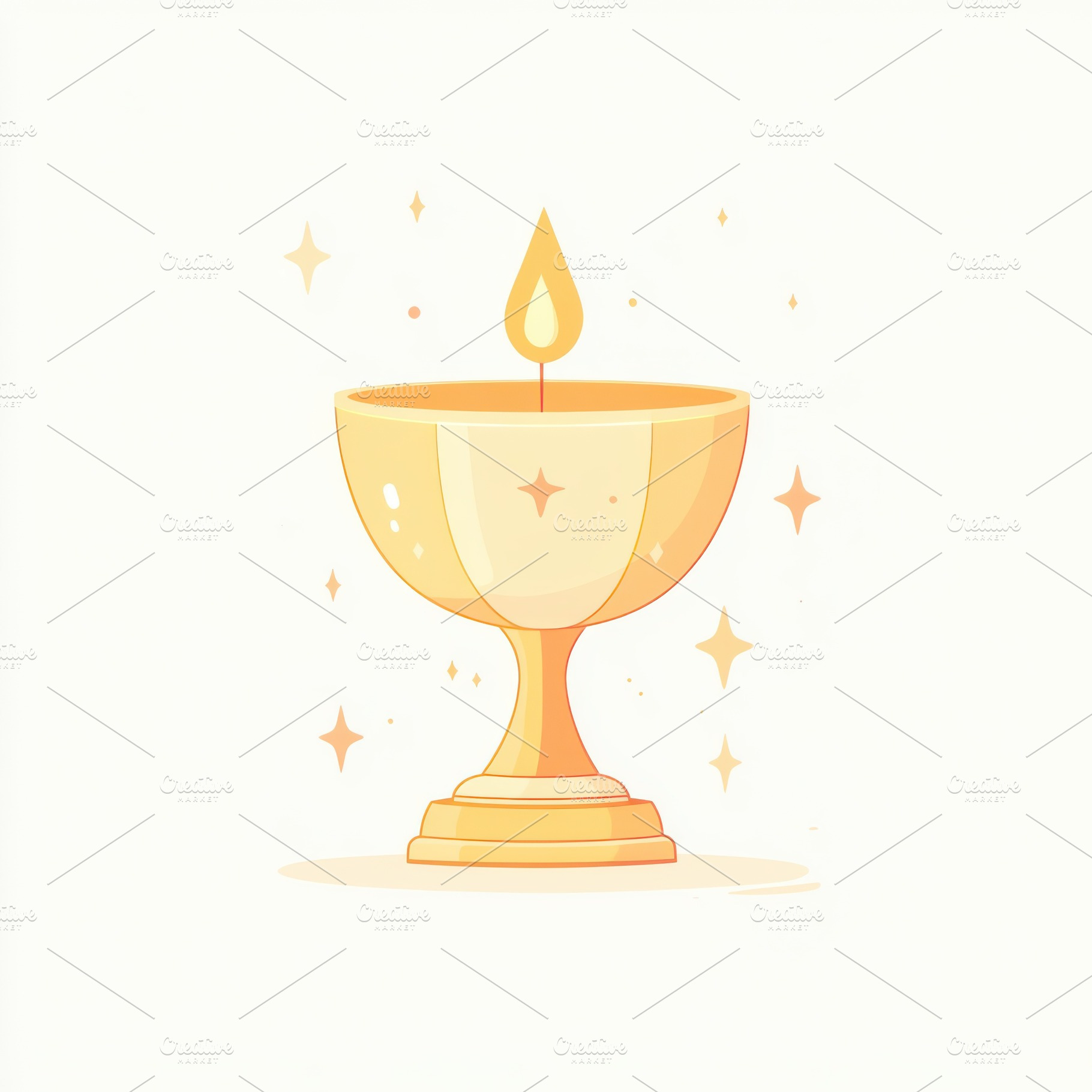 Golden Chalice with Lit Candle Magic, an Abstract Photo by Pixeness Studio