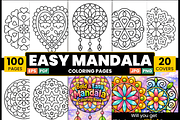Bold & Easy Mandala Coloring Page, a Decorative Illustration by Design Station (Thumbnail 1 of 3)