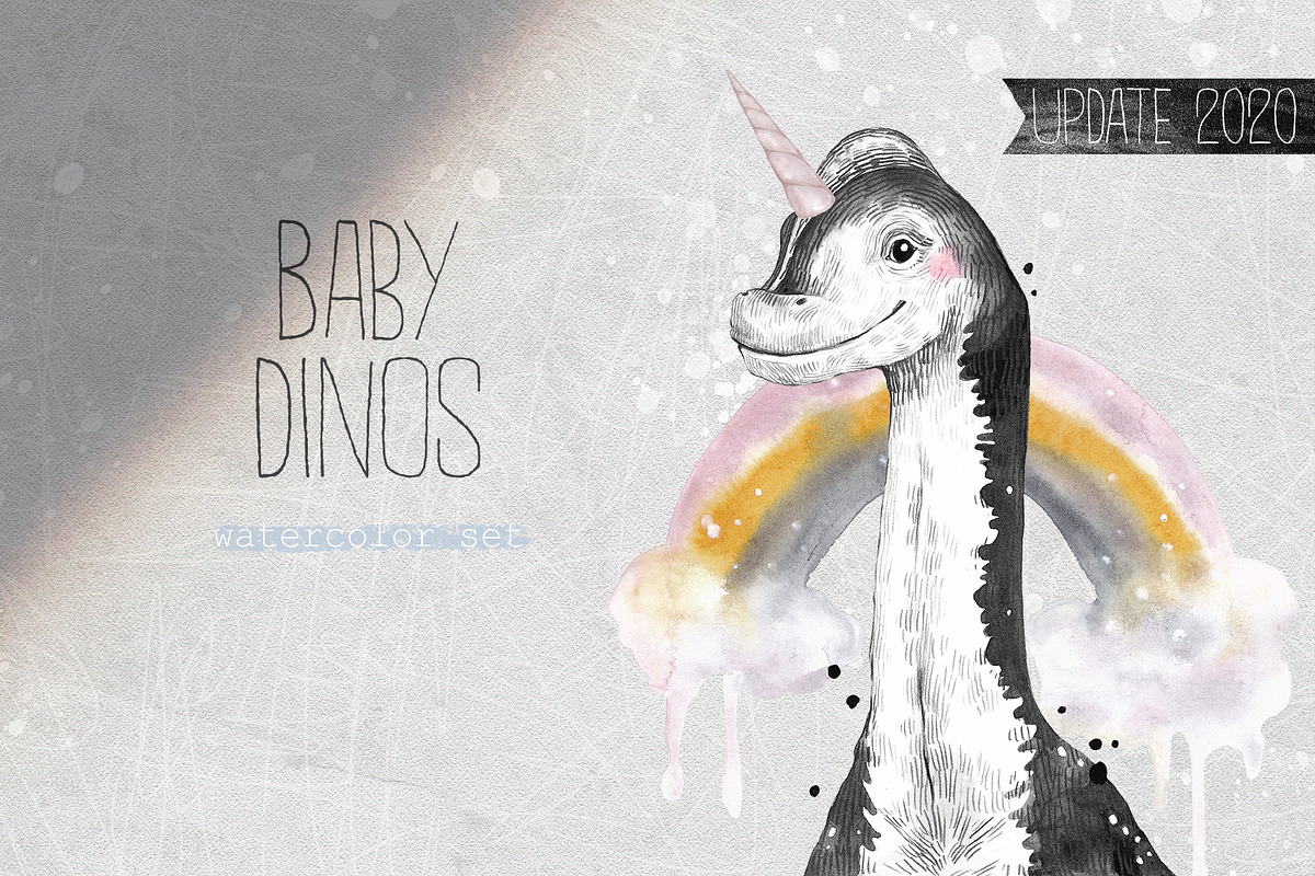 BABY DINOS watercolor set, an Animal Illustration by Natali Smolova (Photo 1 of 12)