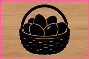 15 Egg Basket Silhouette Clipart Set, an Illustration by Gaye Art (Thumbnail 3 of 4)