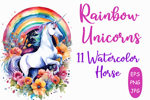 Rainbow Unicorn, an Animal Illustration by Michiru13