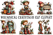 Whimsical Christmas Elf Clipart, a Person Illustration by OK Design (Thumbnail 2 of 6)