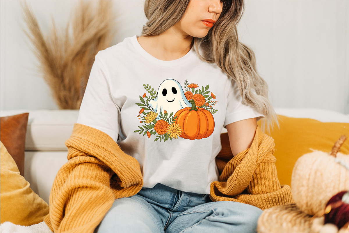 Ghost Pumpkin Autumn Halloween Fall, an Illustration by Designking (Photo 4 of 4)