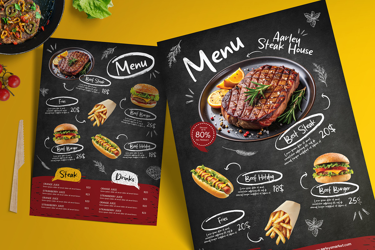 Blackboard Menu, a Flyer Template by Aarley Kaiven (Photo 1 of 3)