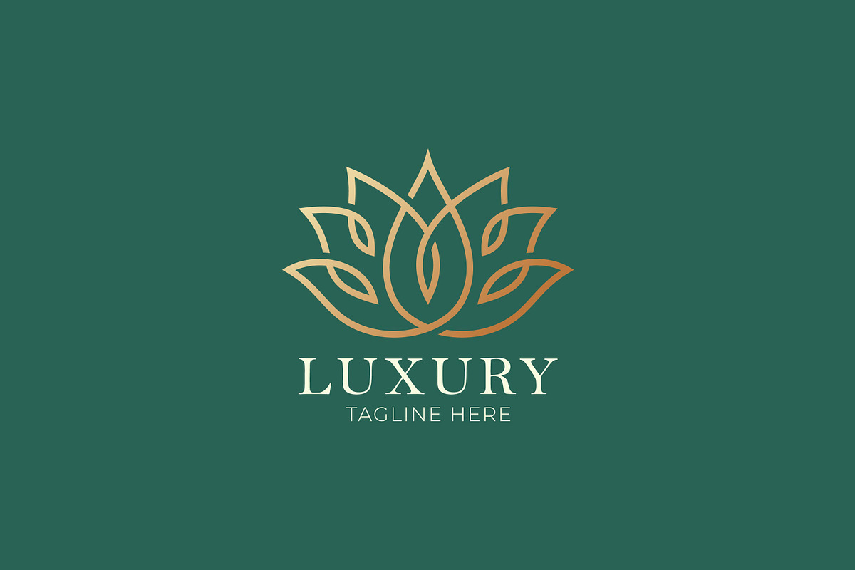 Logo Luxury Lotus Flower Linear Gold, a Branding & Logo Template by Signatoro (Photo 1 of 3)