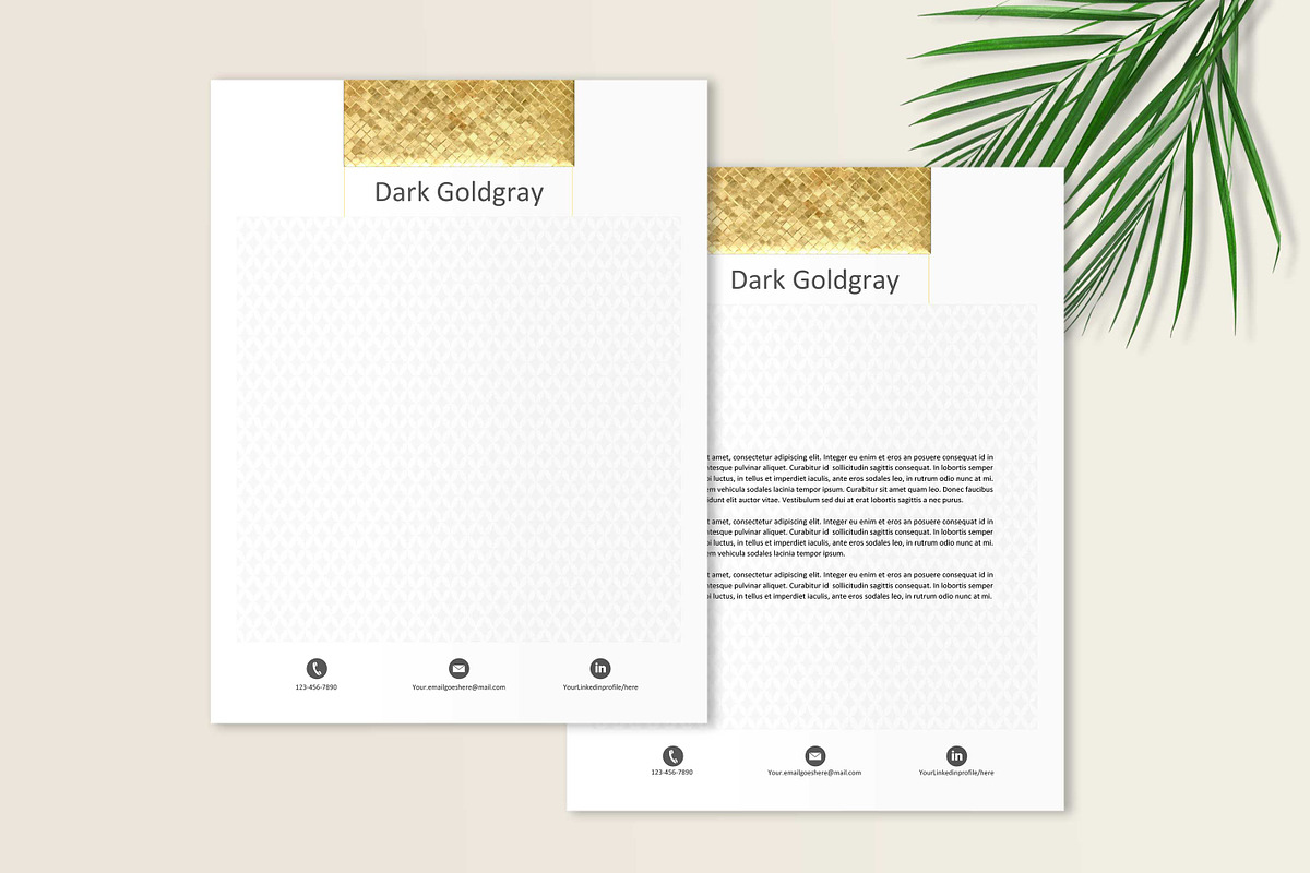 Gold Letterhead Template, a Background Graphic by Stanin Studio