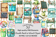 Doodle Back to School Clipart, a Seasonal Illustration by CitraGraphics (Thumbnail 1 of 6)