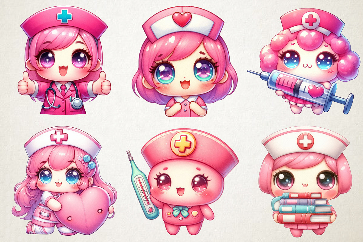 Cute Pink Nurse PNG Clipart, a Seasonal Illustration by RobertsArt (Photo 3 of 6)